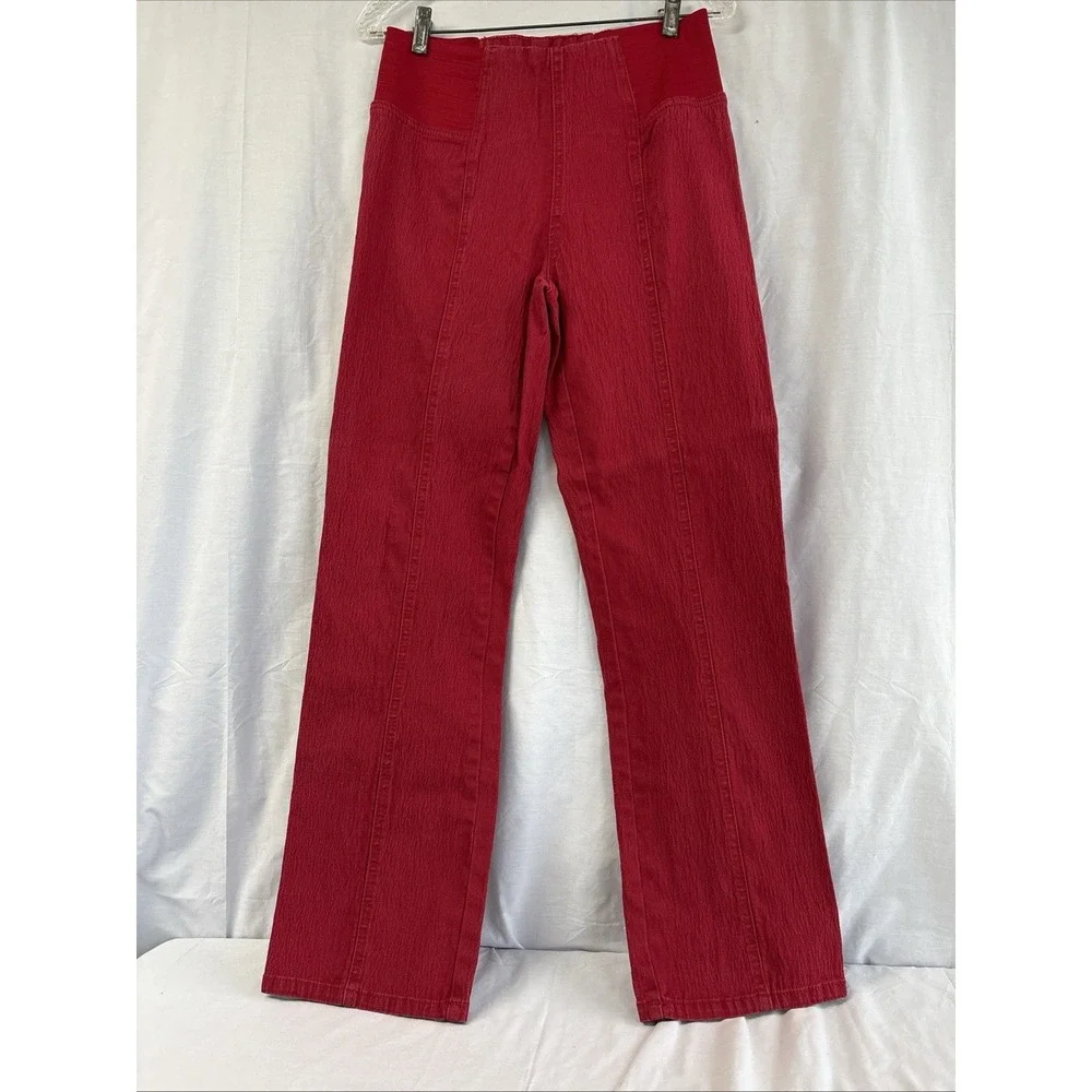 DG2 Diane Gilman Pull On Pants Womens Medium Red Stretch Jeggings 28x30